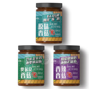 菜欢欢三种口味香菇酱调味酱200g