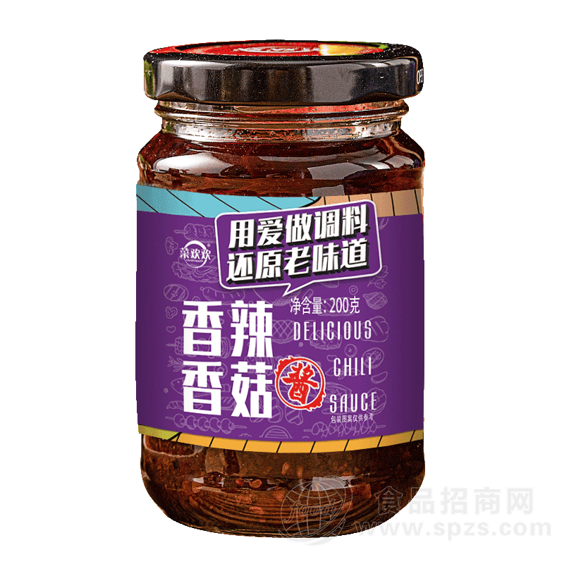 菜欢欢香辣香菇酱调味酱200g