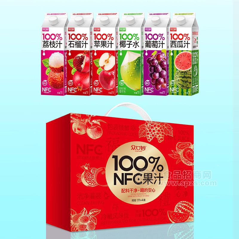 众口妙100%果汁饮料1L