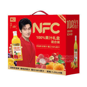 葡口NFC100%果汁饮料礼盒装1.25LX4瓶
