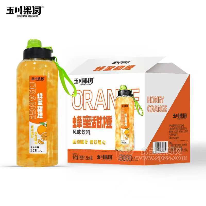 运动水壶1.5L蜂蜜甜橙大椰果风味饮料