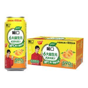 葡口益生元果粒黄桃汁饮料果汁饮料490mlx15罐