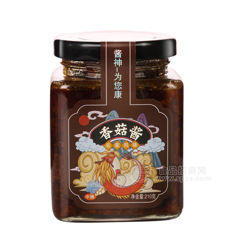 厂家直供香菇酱营养风味微辣夹馍拌饭酱辣椒酱微辣