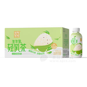 元气可可糯香绿茶味生牛乳轻乳茶奶茶饮品420mlx15瓶