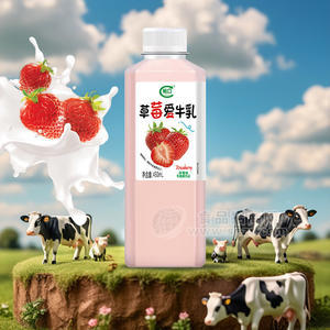 畅口草莓爱牛乳乳饮品草莓味