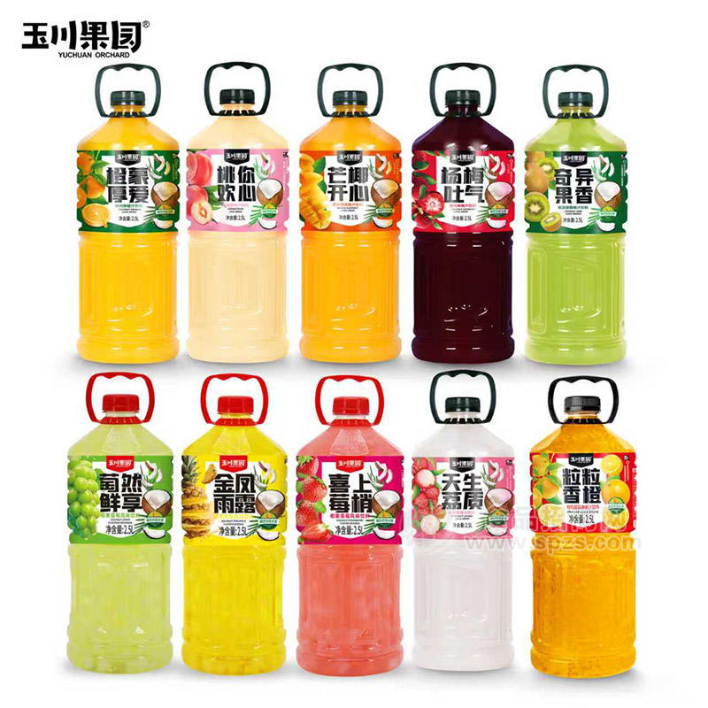 玉川果园多种口味椰果风味饮料2.5L
