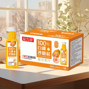 益力添100%白桃沙糖桔复合果汁饮料628mlx15瓶
