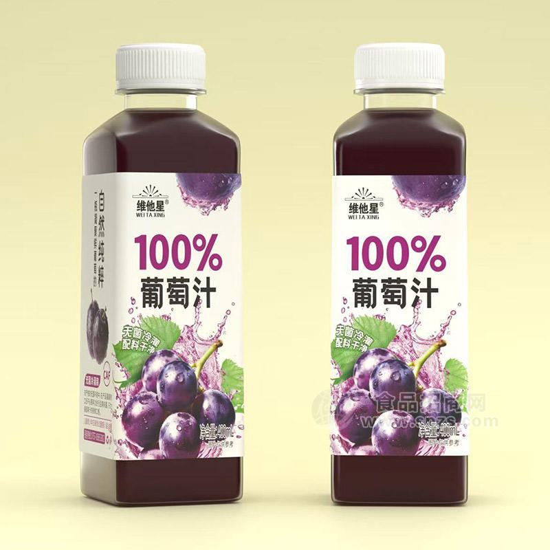 维他星100%葡萄汁果汁饮料400ml