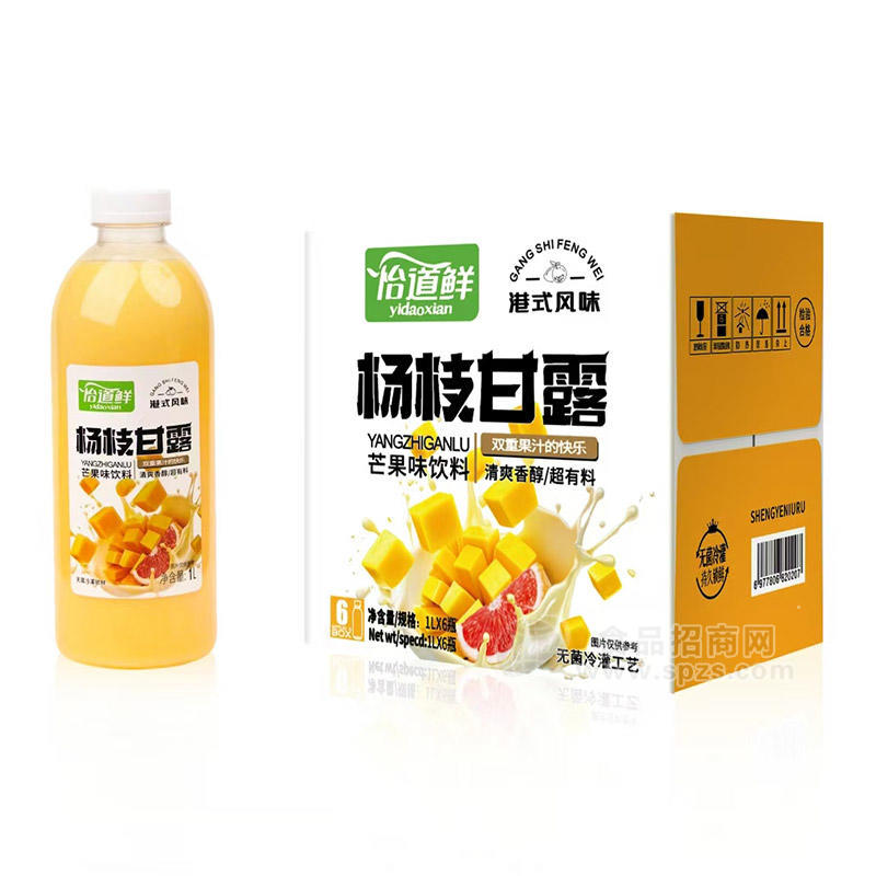 怡道鲜杨枝甘露芒果味饮料果汁饮料1LX6瓶