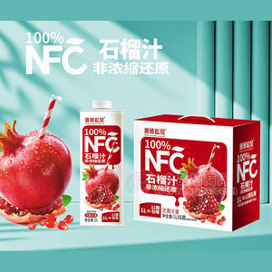 搬砖松鼠100%NFC石榴汁果汁饮料1LX6瓶