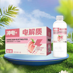 冲电电解质白桃味风味饮料590mlx15瓶