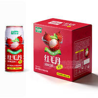 怡道鲜红毛丹果粒风味饮料960mlx6瓶