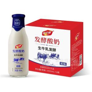 生牛乳发酵酸奶1升6瓶
