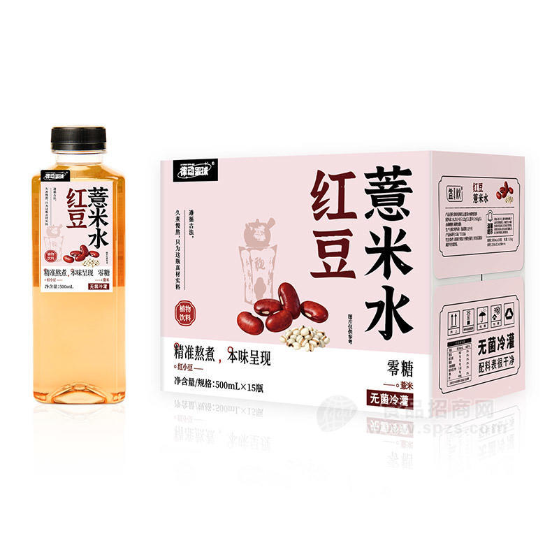 律动星球无菌冷灌红豆薏米水植物饮料500mlx15瓶