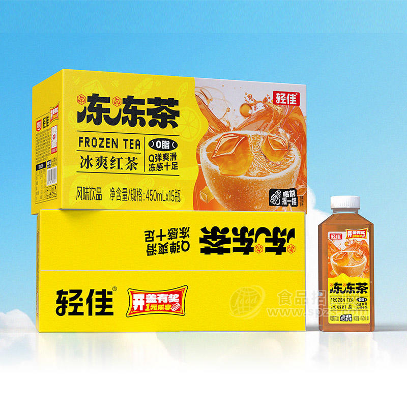 轻佳冰爽红茶冻冻茶风味饮品450mlx15瓶