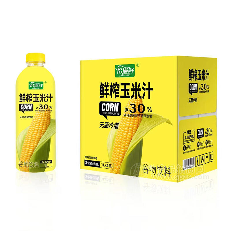 怡道鲜无菌冷灌鲜玉米汁谷物饮料1LX6瓶
