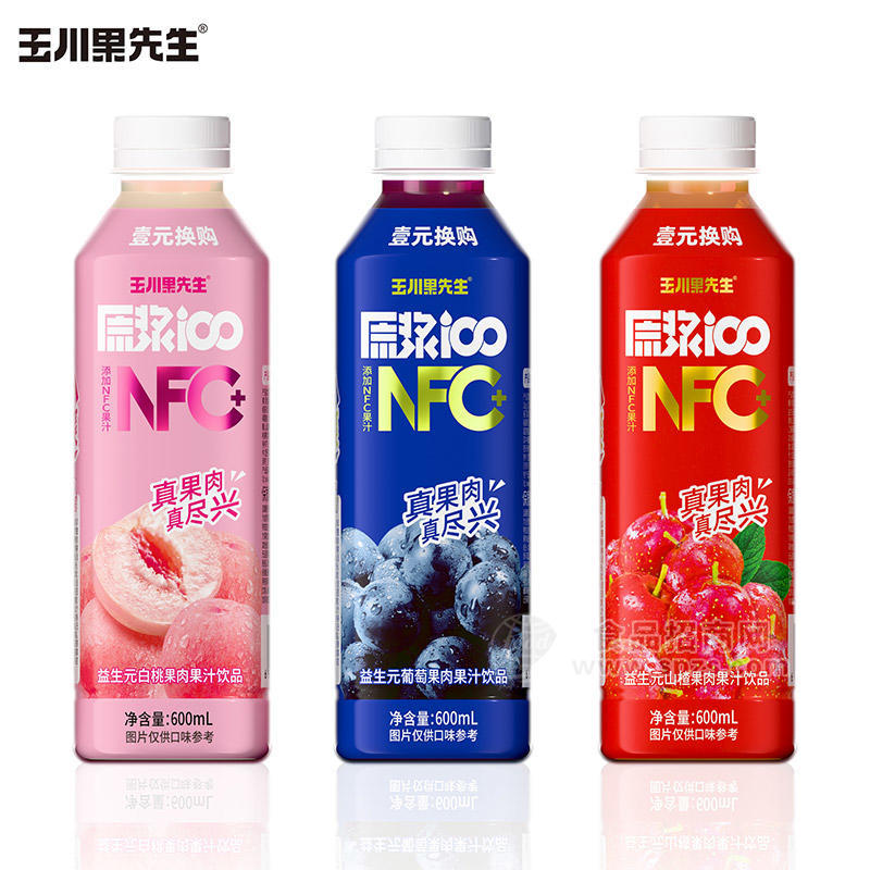 玉川果先生益生元果肉果汁饮料600ml