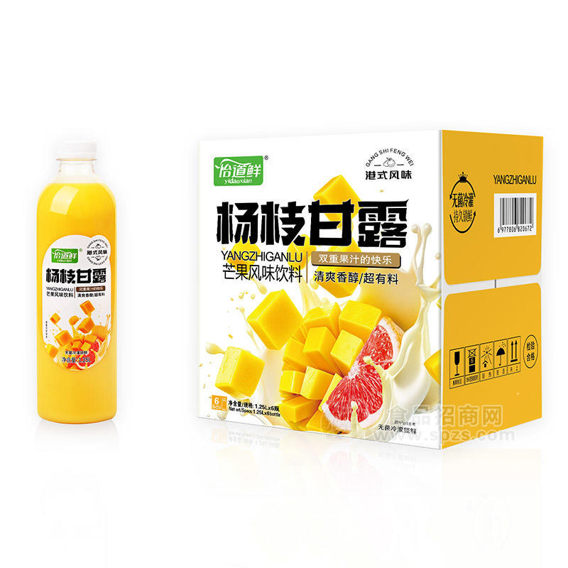 怡道鲜杨枝甘露芒果风味饮料1.25LX6瓶