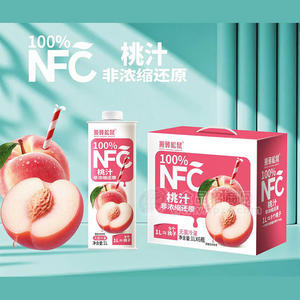 搬砖松鼠无菌冷灌100%NFC桃汁果汁饮料1LX6瓶