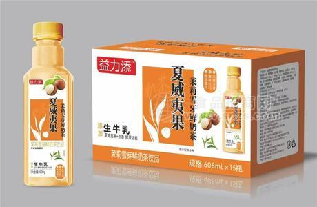 益力添夏威夷果茉莉雪芽鲜奶茶饮品608ml