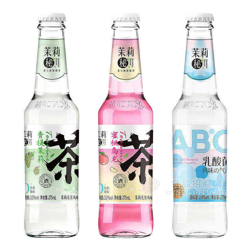 茉莉秘充气型茉莉花茶味茶酒275ml