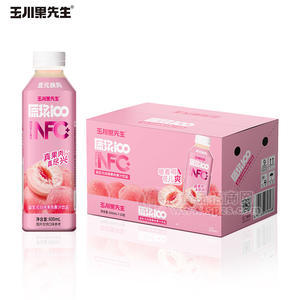 玉川果先生益生元白桃果肉果汁饮品600mlx15瓶