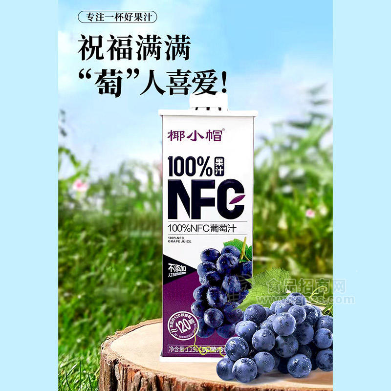 椰小帽100%NFC葡萄汁果汁饮料1.25L 