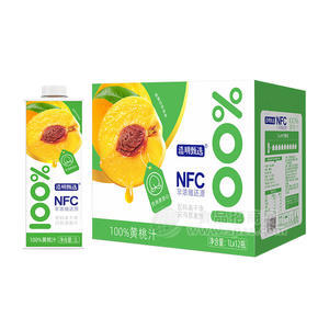 浩明甄选NFC100%黄桃汁果汁饮料1LX12瓶