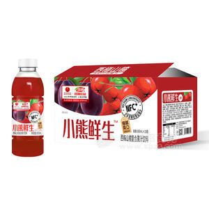 浩明饮品小熊鲜生西梅山楂复合果汁饮料600mlx15瓶