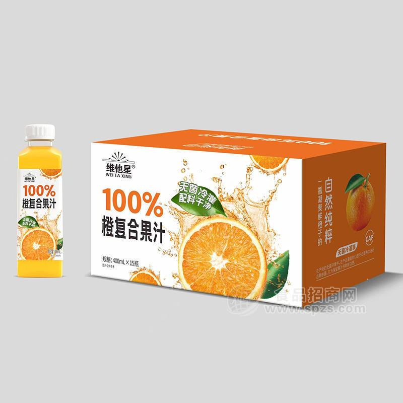 维他星100%橙复合果汁饮料400mlx15瓶
