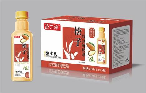 益力添松子红豆鲜奶茶饮品608ml