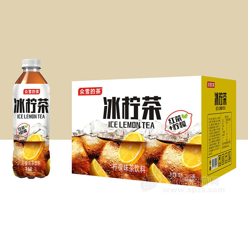 众雪的茶柠檬味茶饮料1LX12瓶 