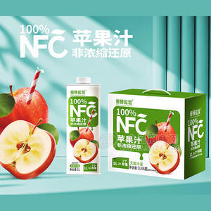 搬砖松鼠100%NFC苹果汁饮料1LX6瓶