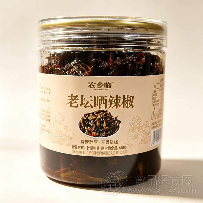 农乡临老坛晒辣椒酱腌菜香辣开胃