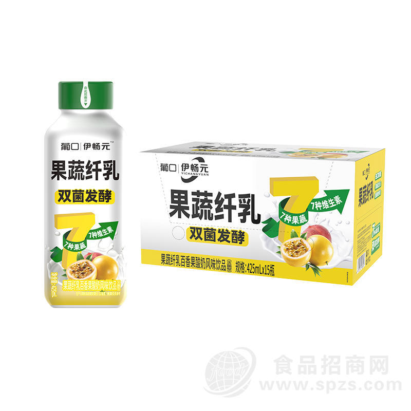 葡口果蔬纤乳百香果酸奶风味饮品425mlx15