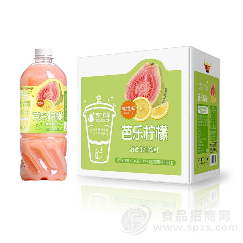 味优滋芭乐柠檬复合果汁饮料1.5Lx6瓶