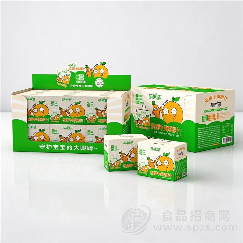萌希昔胡萝卜鲜橙汁100mlx6袋