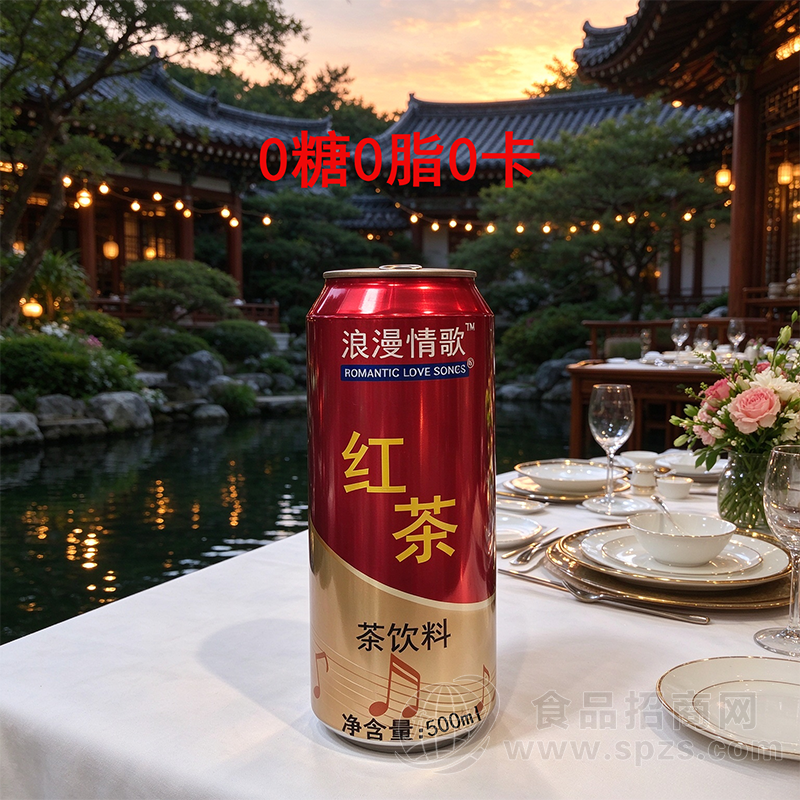 浪漫情歌红茶茶饮料罐装饮料500ml
