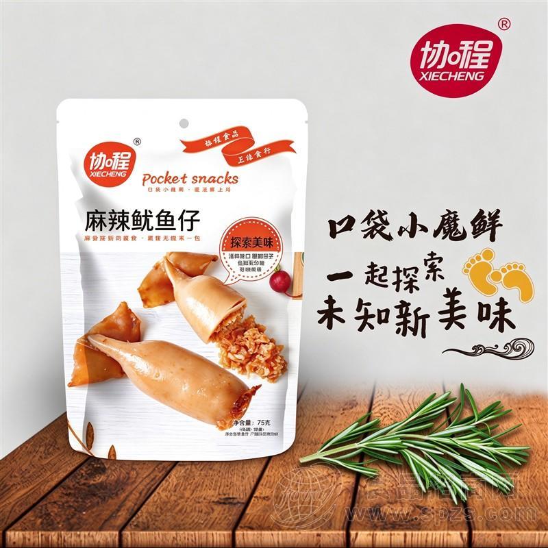 协程麻辣鱿鱼仔休闲零食75克