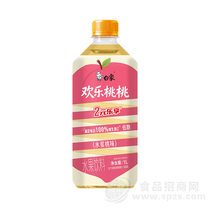 白象欢乐桃桃低糖水蜜桃味水果饮料1L