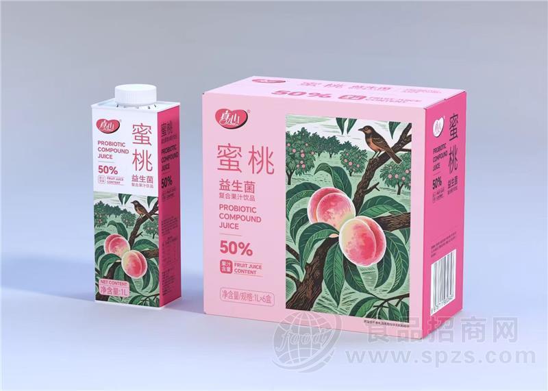 真心蜜桃益生菌复合果汁饮料 1l