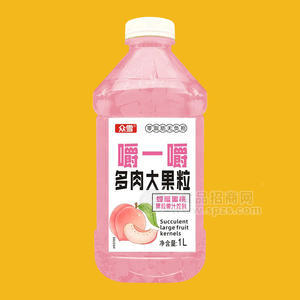 众雪蜂蜜蜜桃果粒果汁饮料1L