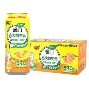葡口6大益生元大果粒黄桃汁饮料果汁饮料490mlx15罐