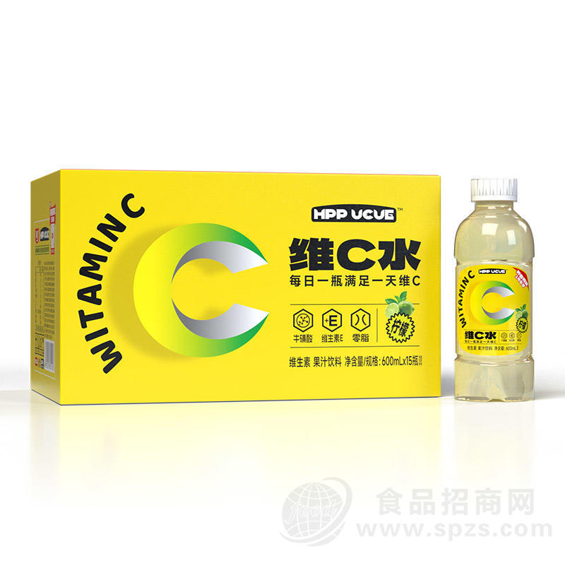 澳进柠檬味维C水维生素果汁饮料600mlx15瓶