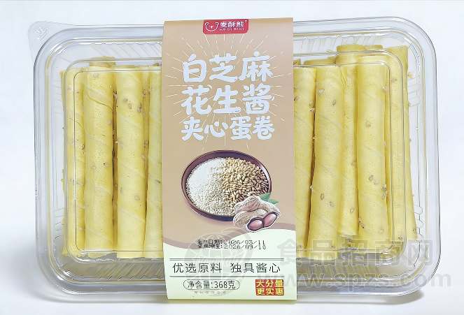 白芝麻花生酱夹心蛋卷368g