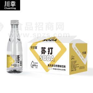 川幸无汽无糖苏打柠檬味饮料420mlx24瓶