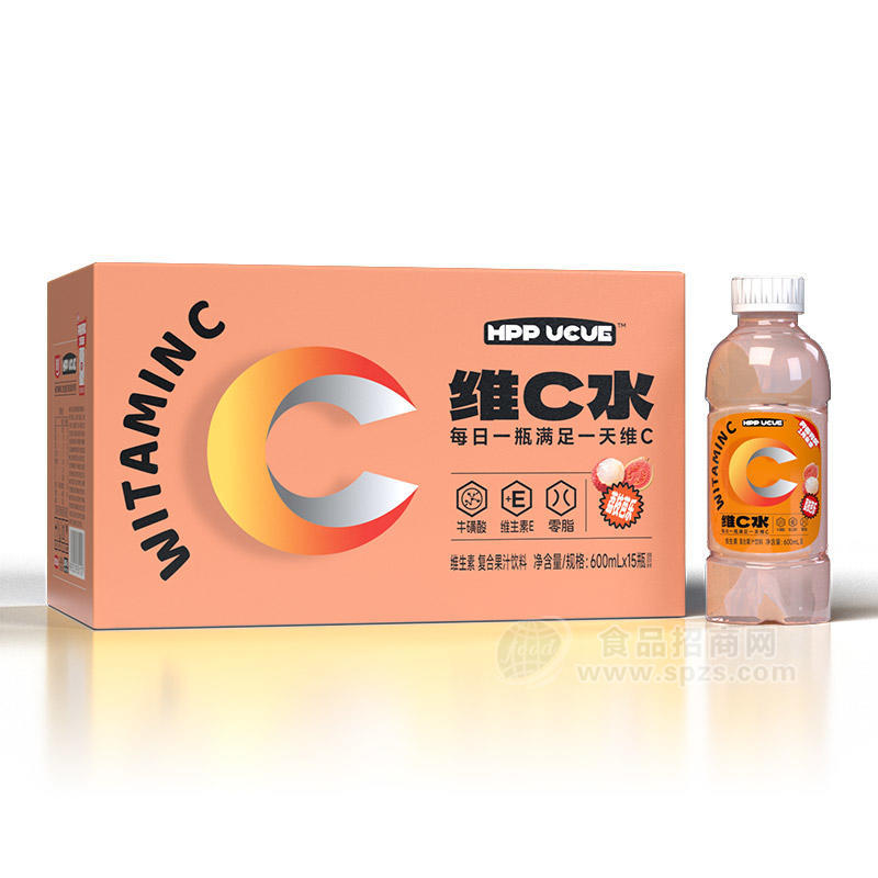 荔枝芭乐味维生素复合果汁饮料600mlx15瓶