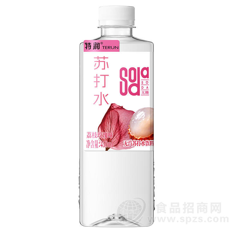 特润荔枝玫瑰味无汽苏打水饮料450ml
