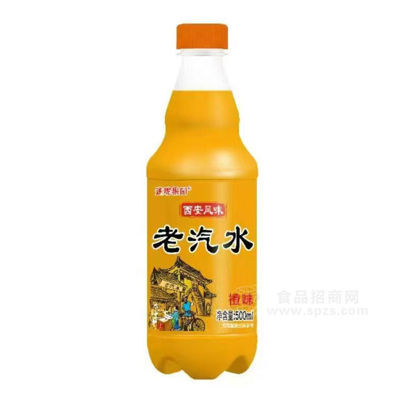 迷昵果园老汽水果味汽水风味饮料500ml 