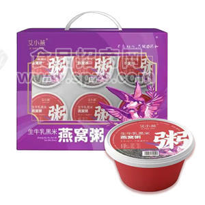 艾小燕礼盒装生牛乳黑米燕窝粥方便粥